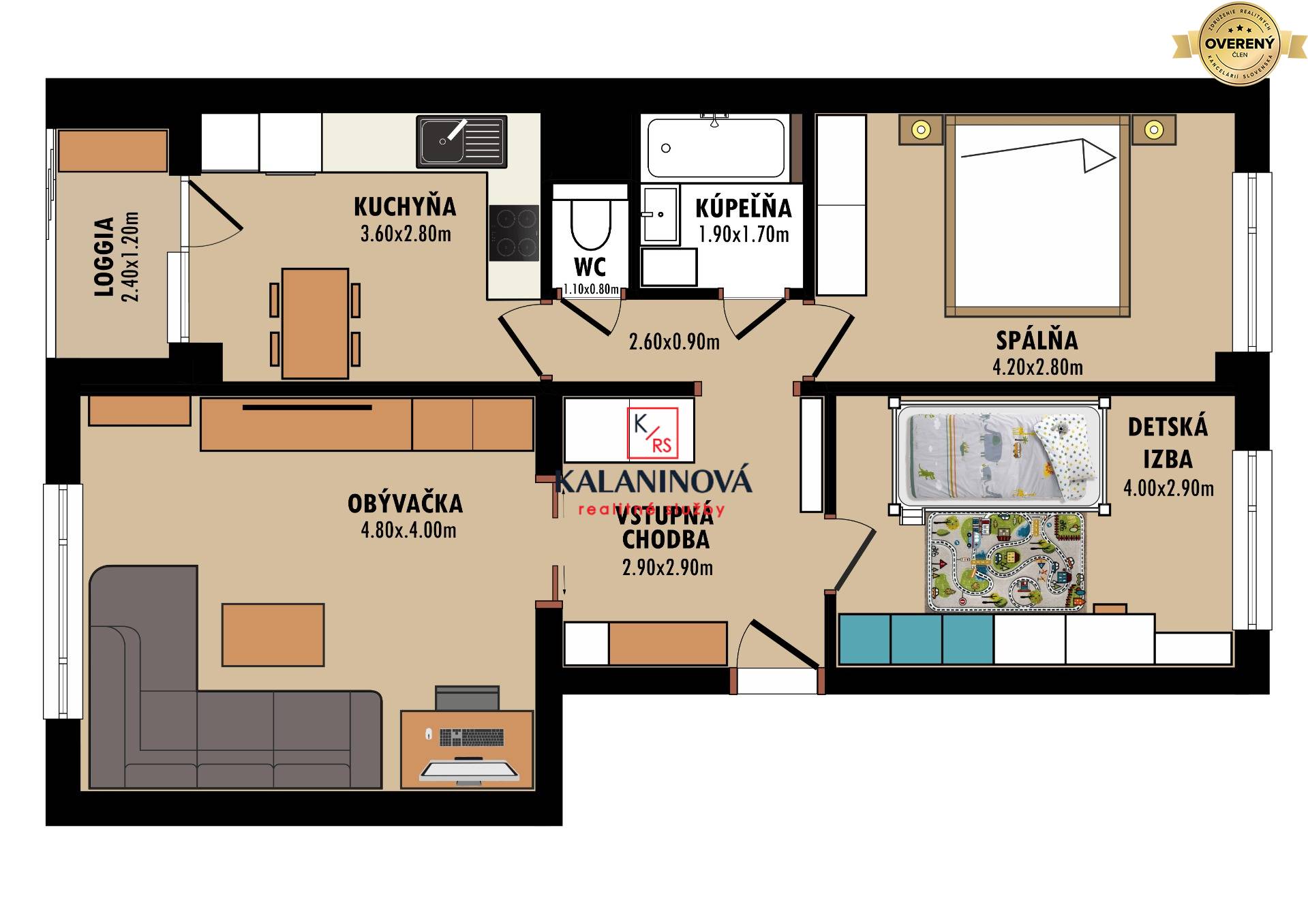 Sale Two bedroom apartment, Two bedroom apartment, Čordákova, Košice -