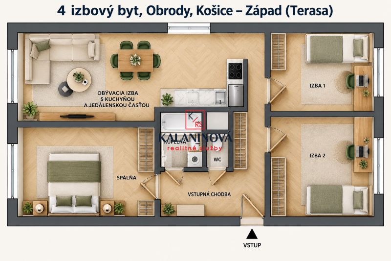 Sale Three bedroom apartment, Three bedroom apartment, Obrody, Košice 
